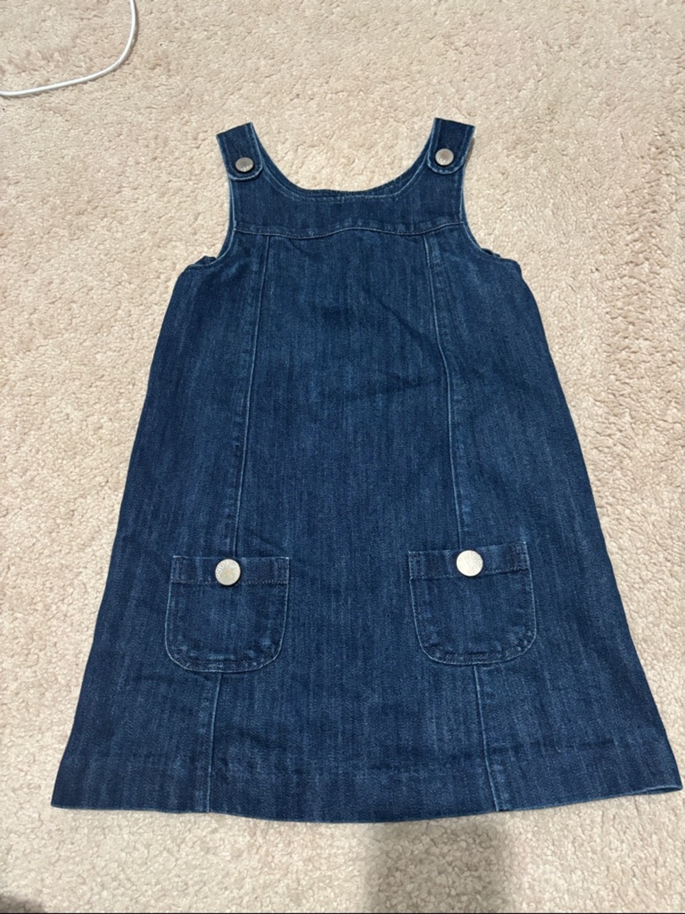 GAP Dark Blue Denim Pinafore Dress with Pocket Buttons